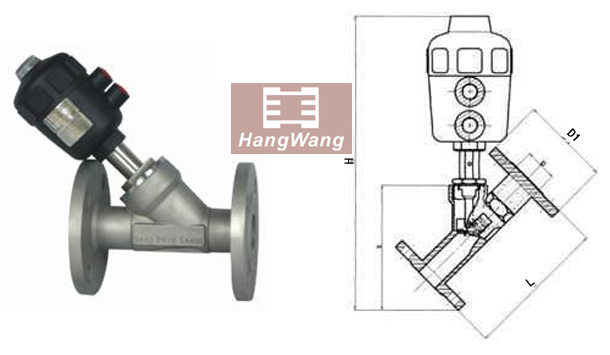 法兰连接气动角座阀 订购码：HW0502